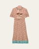 Prada Sable Floral Midi Dress with Scarf Tie - 1