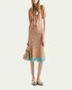 Prada Sable Floral Midi Dress with Scarf Tie - 2