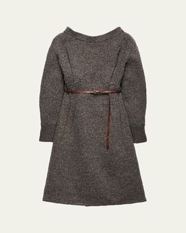 Prada Seamed High-Neck Wool Sweater Dress