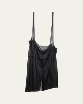 Prada Sheer Cigaline Midi Suspender Skirt
