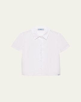 Prada Short-Sleeve Linen Muslin Shirt