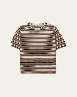 Prada Short-Sleeve Striped Jersey T-Shirt