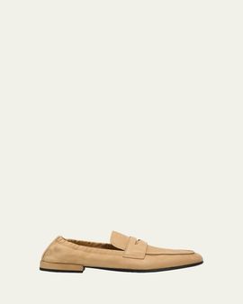 Prada Shuffle Nubuck Leather Penny Loafers
