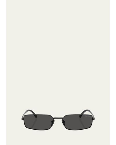 Prada Signature Steel & Plastic Rectangle Sunglasses