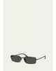 Prada Signature Steel & Plastic Rectangle Sunglasses - 2
