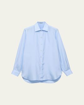 Prada Silk Poplin Button-Down Shirt