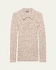 Prada Speckled Wool-Linen Rib Polo Sweater - 1