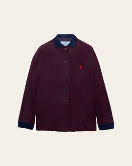 Prada Striped Cotton Pique Shirt Jacket
