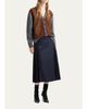 Prada Suede & Wool Knit V-Neck Cardigan - 2
