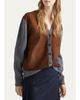 Prada Suede & Wool Knit V-Neck Cardigan - 4