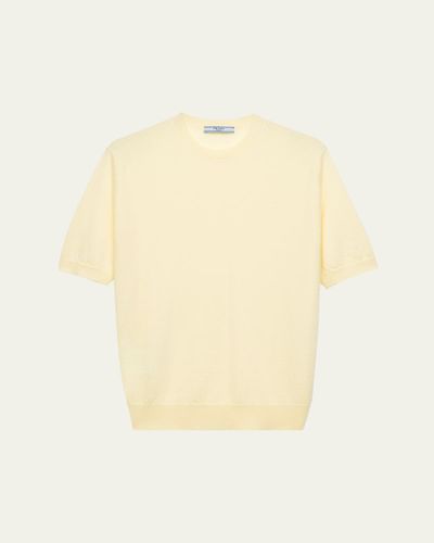 Prada Superfine Cashmere Short-Sleeve T-Shirt