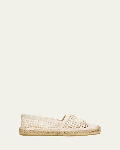 Prada Triangle Logo Crochet Espadrilles