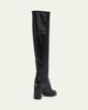 Prada Triangle Logo Leather Block-Heel Knee Boots - 2