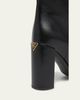 Prada Triangle Logo Leather Block-Heel Knee Boots - 3