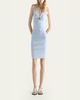 Prada V-Neck Beaded Charm Cotton Rib Dress - 2
