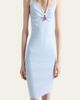 Prada V-Neck Beaded Charm Cotton Rib Dress - 4
