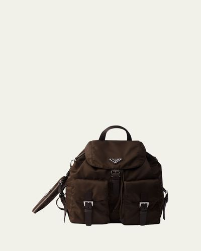 Prada Vela Leather-Trim Re-Nylon Backpack