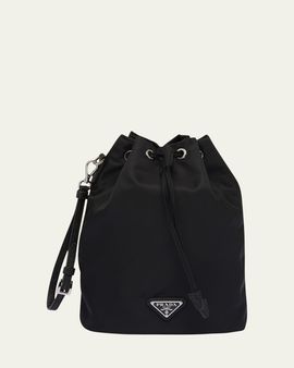 Prada Vela Re-Nylon Drawstring Pouch Bag