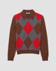 Prada Women's Argyle Cashmere Polo Sweater - 1