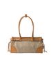 Prada Women's Bonnie Medium Linen and Leather East West Bag - 3