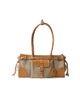 Prada Women's Bonnie Medium Linen and Leather East West Bag - 7