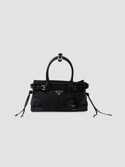 Prada Women's Bonnie Small Re-Nylon and Leather Top Handle Bag