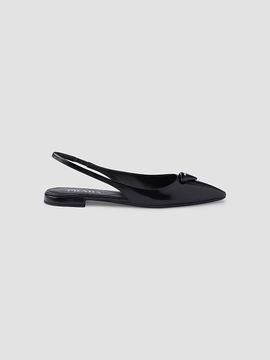 Prada Women's Brushed Leather Slingback Ballerinas