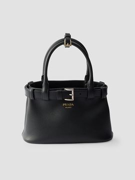 Prada Women's Buckle Small Leather Top Handle Bag with Belt