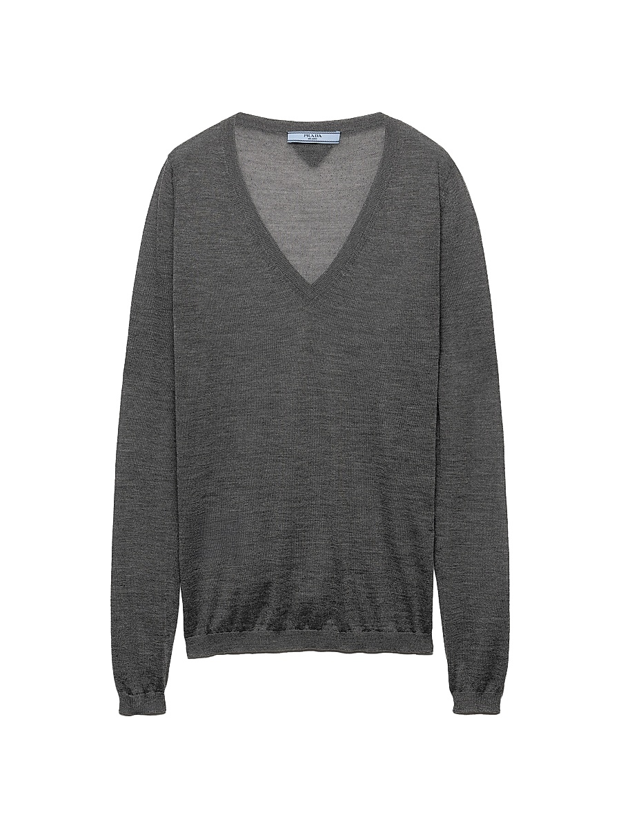 Prada - Women's Cashmere and Silk V-Neck Sweater