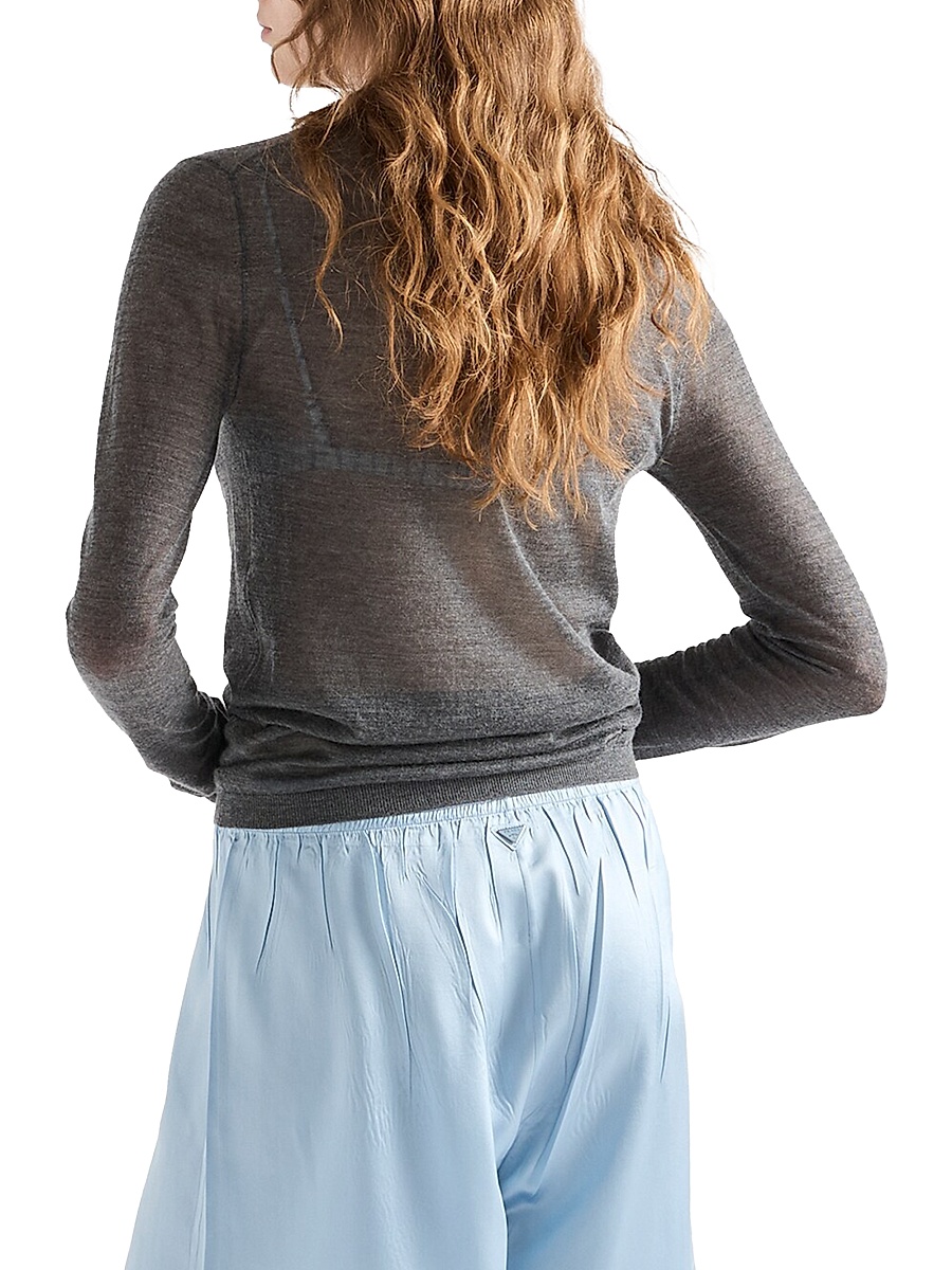 Prada - Women's Cashmere and Silk V-Neck Sweater