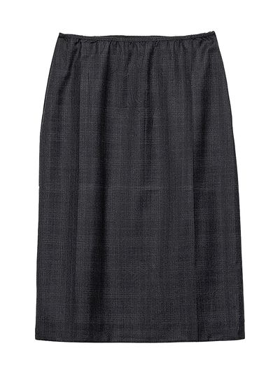Prada Women's Checked Wool Midi-Skirt