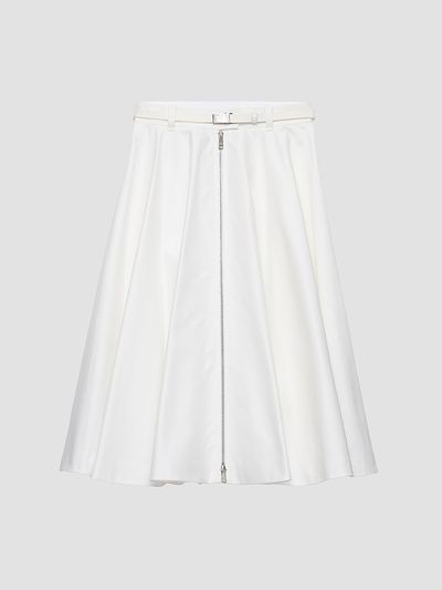 Prada Women's Chino Midi-Skirt with Zipper