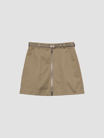 Prada Women's Chino Mini-Skirt with Zipper