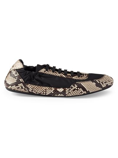 Prada Women's Collapse Re-Nylon and Printed Ayers Leather Sneakers