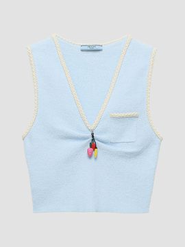Prada Women's Cotton Bouclé Crop Top