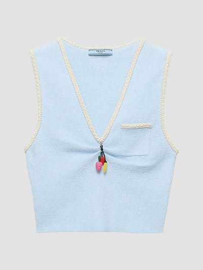 Prada Women's Cotton Bouclé Crop Top