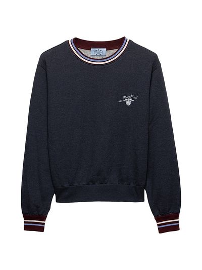 Prada Women's Cotton Fleece Crew-Neck Sweatshirt