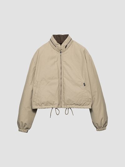 Prada Women's Cropped Technical Poplin Down Coat