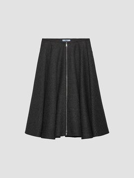 Prada Women's Double Wool Midi-Skirt