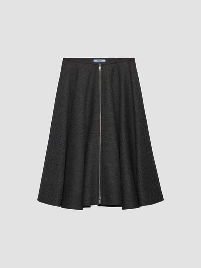 Prada Women's Double Wool Midi-Skirt