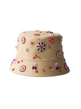 Prada Women's Embroidered Canvas Bucket Hat