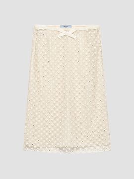 Prada Women's Embroidered Lace Skirt