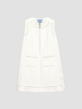Prada Women's Embroidered Natté Fabric Mini Dress