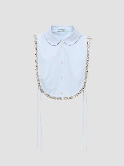 Prada Women's Embroidered Poplin Tie Vest