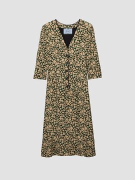 Prada Women's Embroidered Printed Sable Dress