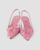 Prada Women's Embroidered Satin Slingback Pumps - 4