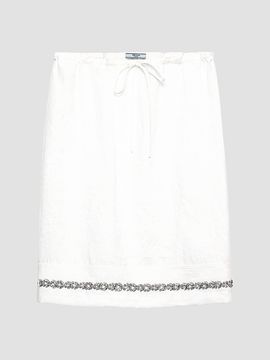 Prada Women's Embroidered Slubbed Fabric Skirt