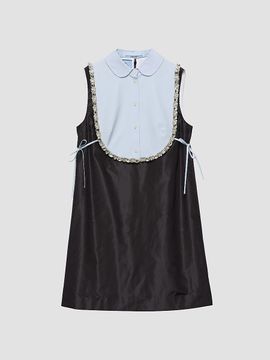 Prada Women's Embroidered Taffeta Mini-Dress