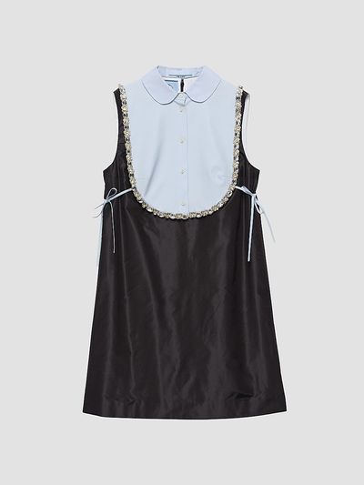 Prada Women's Embroidered Taffeta Mini-Dress