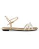 Prada Women's Flat Patent and Metallic Leather Sandals - 1